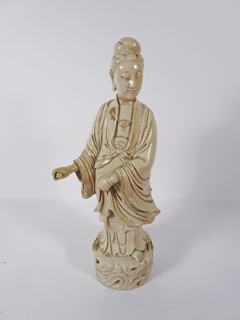Chinese Blanc De Chine Porcelain Quanyin Figure (1 of 2)