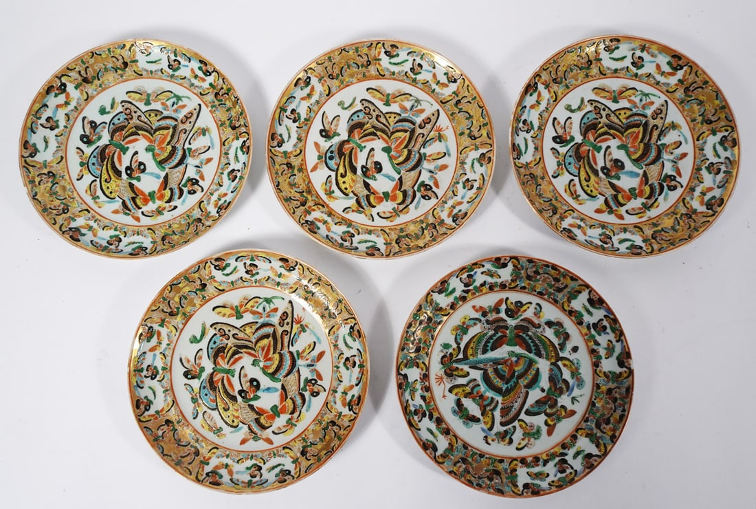 Chinese Export Porcelain Thousand Butterfly Plates (1 of 1)