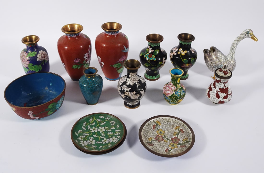 Chinese Cloisonne Decorative Objects Grouping (1 of 4)