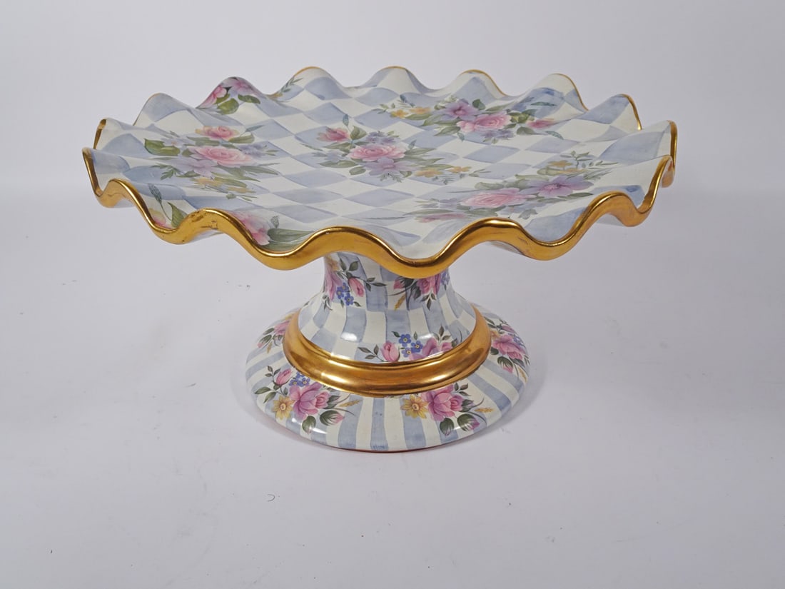 Mackenzie-Childs Ceramic Footed Cake Plate (1 of 3)