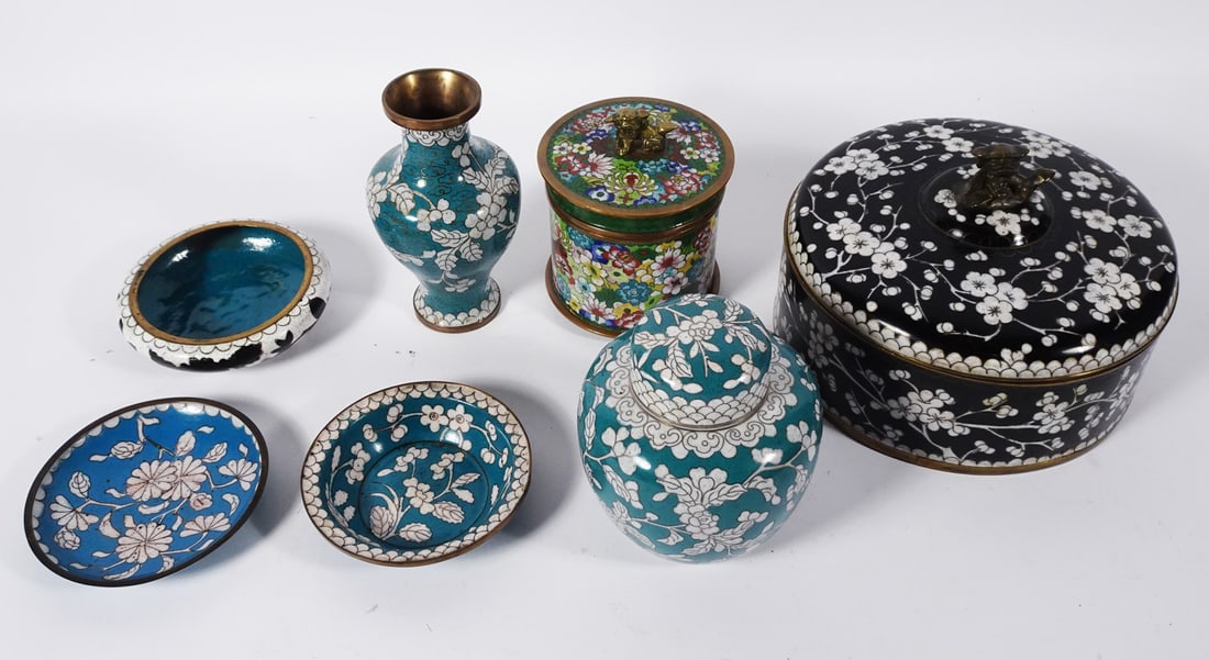 Chinese Cloisonne Decorative Objects Grouping (1 of 1)