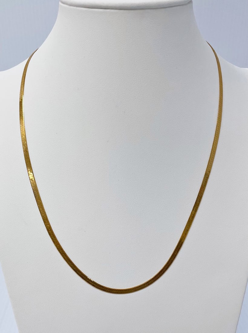 14K Gold Herringbone Chain Necklace (1 of 2)