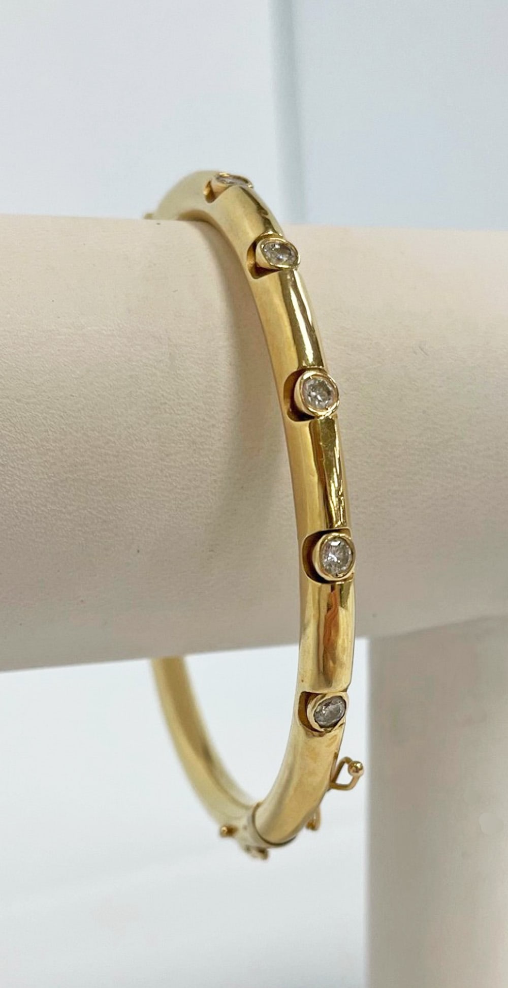 14K Gold Bangle with Diamond Stations (1 of 3)