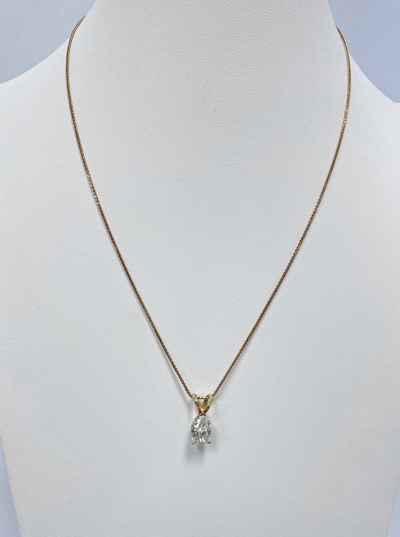 14K YG/WG Diamond Pendant with Chain (1 of 3)