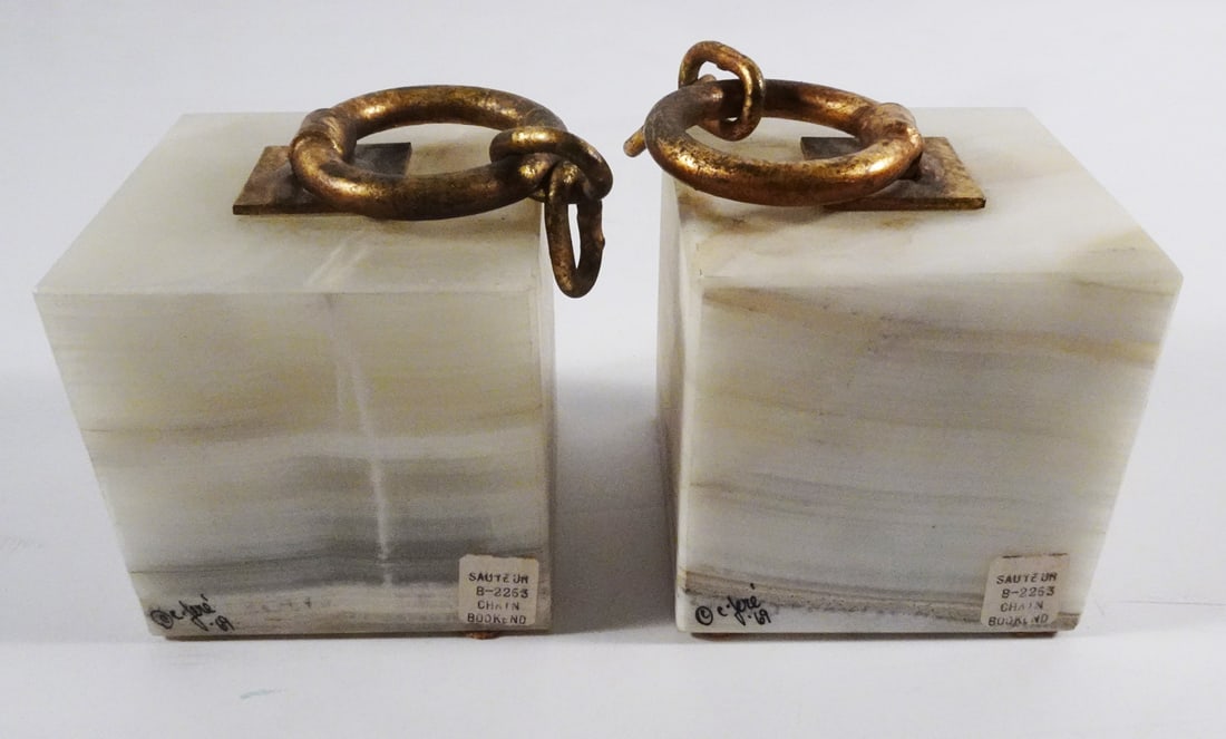 Pair of Curtis Jere Sauteur Chain Bookends (1 of 3)