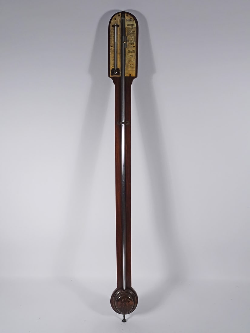 English Mahogany Stick Barometer/Thermometer (1 of 3)