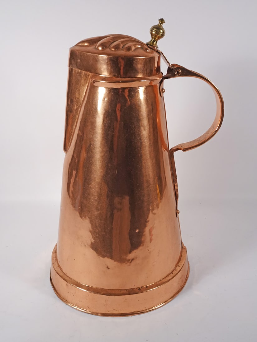 Antique European Copper Hinged Lid Jug (1 of 1)