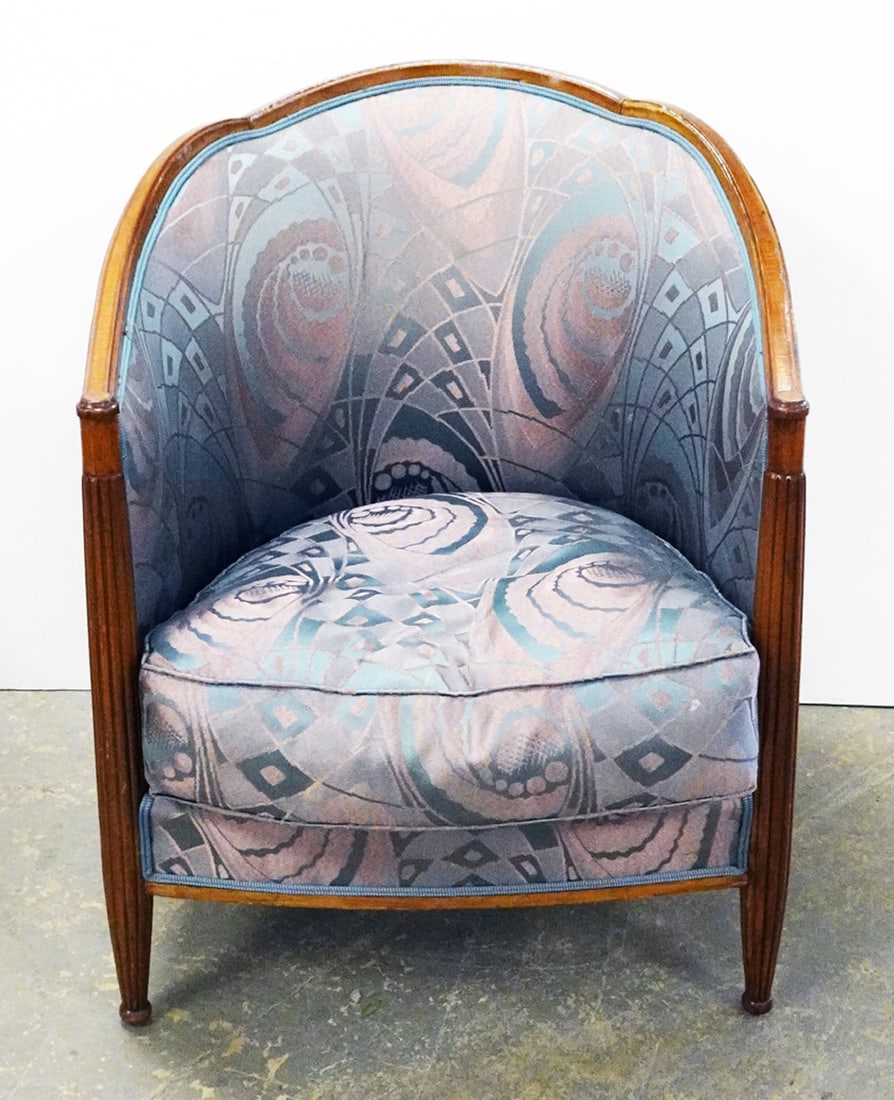 French Walnut Barrel Back Chair (1 of 2)