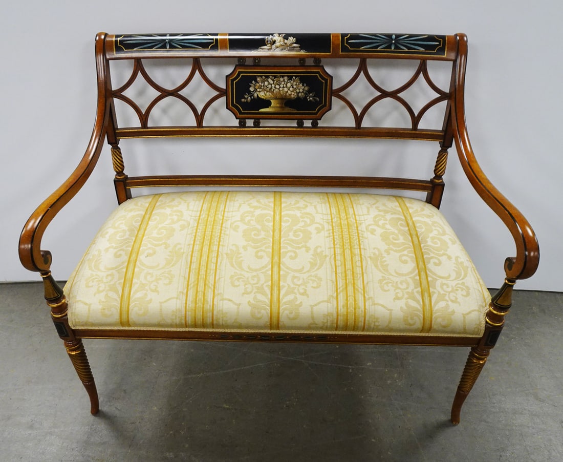 Federal Style Painted Mahogany Settee (1 of 2)