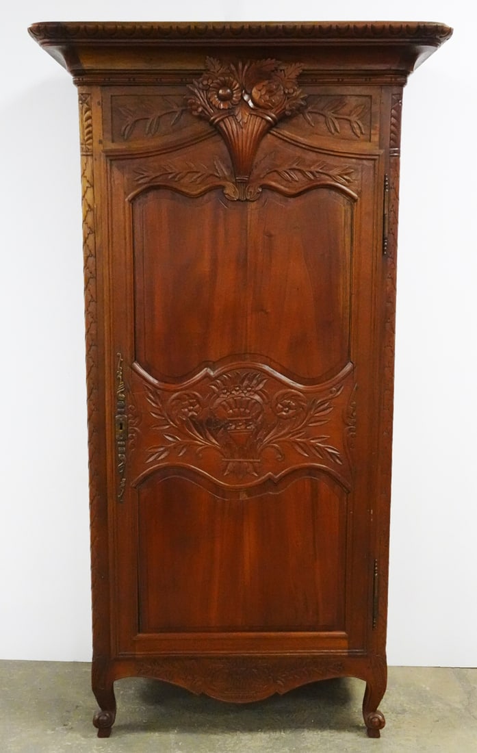 Louis XV Style Oak Bonnetierre Wardrobe Cabinet (1 of 2)