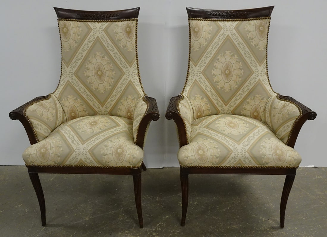 Pair of Regency Style Mahogany Fireside Chairs (1 of 2)