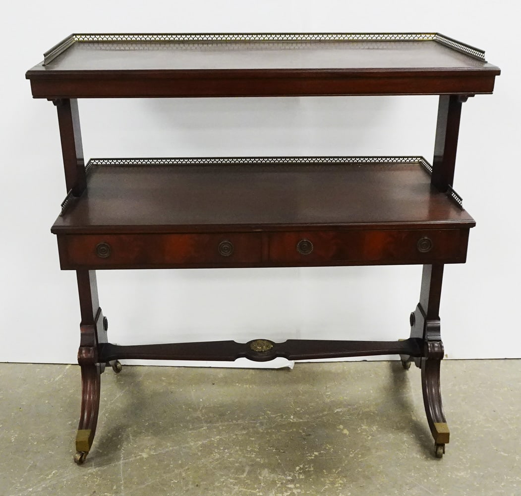 Mahogany Two Tiered Butler's Stand (1 of 3)
