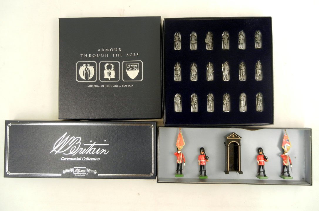 Britains Collectors Club, Ceremonial Collection Sc: Britains Collectors Club, Ceremonial Collection Scots Guards Colour Party & Sentry Box, and Armour Through the Ages, Museum of Fine Arts, Boston, both in original boxes