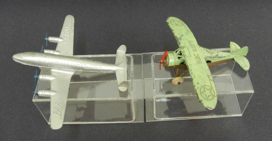 Two Tootsietoy aircrafts, green U.S. Navy, and a P: Two Tootsietoy aircrafts, green U.S. Navy, and a PAA N8846