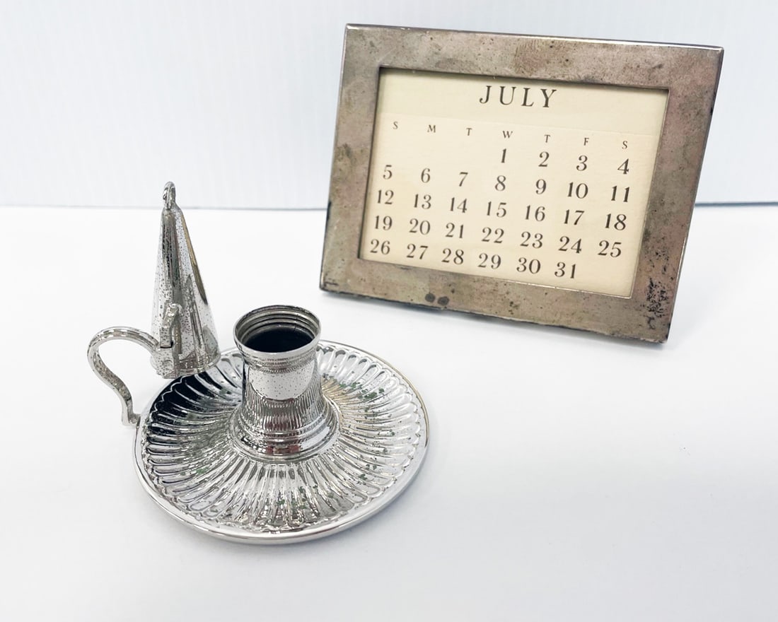 Sterling Silver Calendar and Chamberstick (1 of 3)