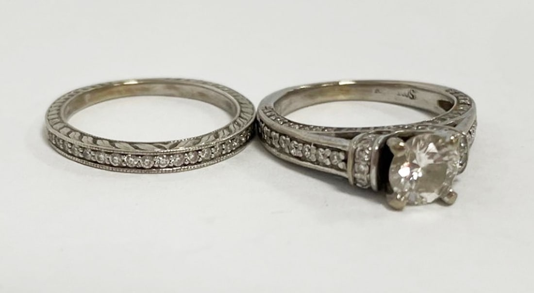 14K WG Wedding Ring Set (1 of 2)