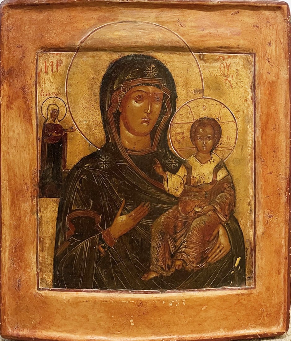 Greek Orthodox Religious Icon on Wood Panel (1 of 2)