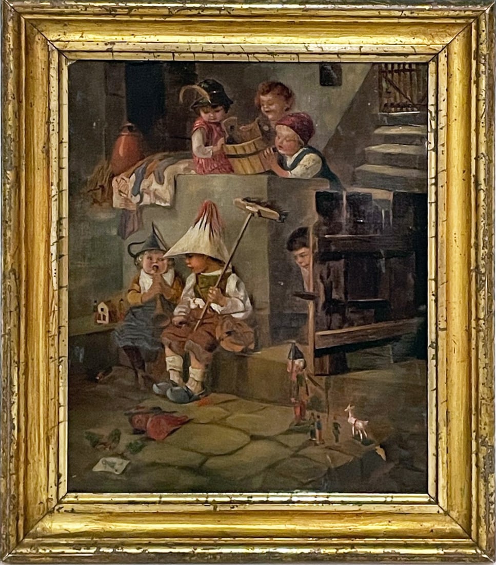 19th c. Continental School Oil on Canvas (1 of 2)