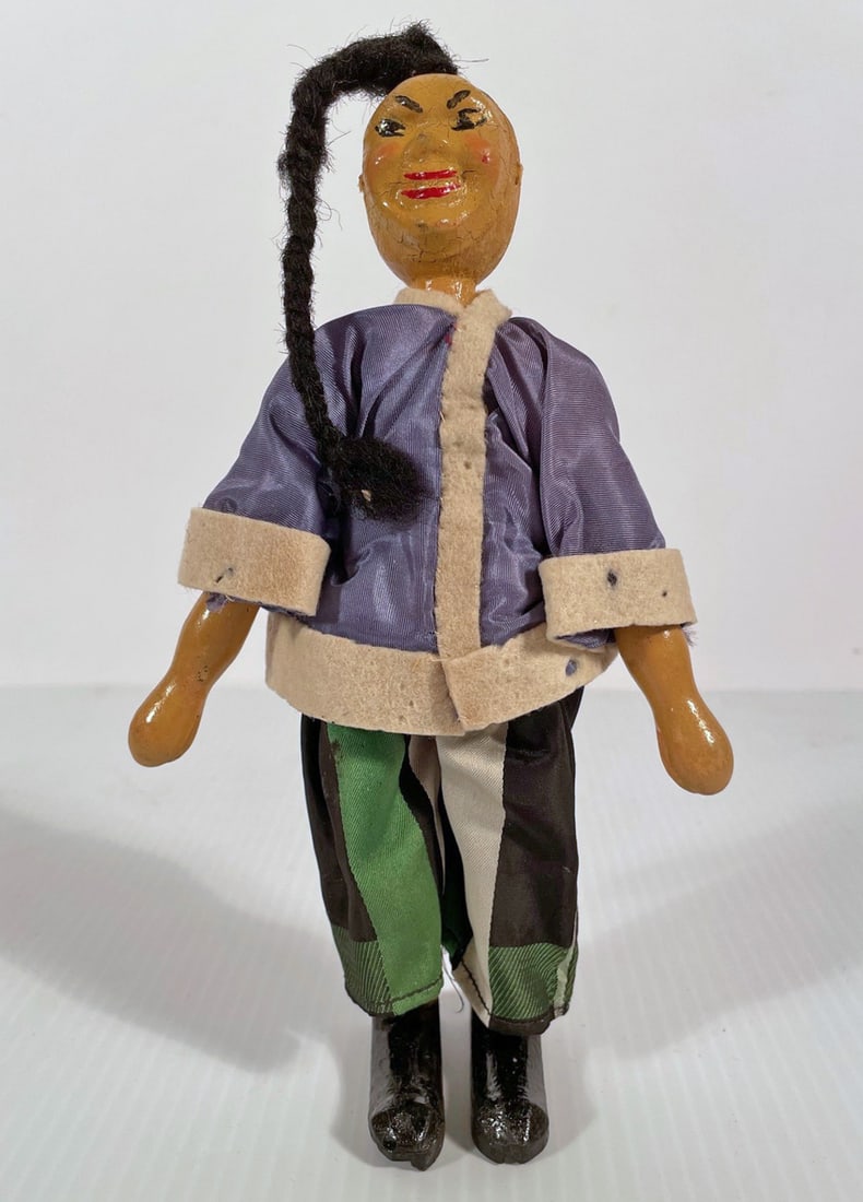 Schoenhut Circus Chinese Acrobat: Antique Schoenhut Chinese Acrobat from the Humpty Dumpty Circus, 8"