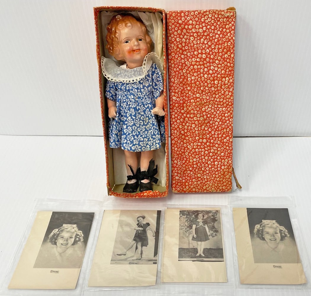 1930's 7 1/2" composition Shirley Temple mint in box (1 of 2)
