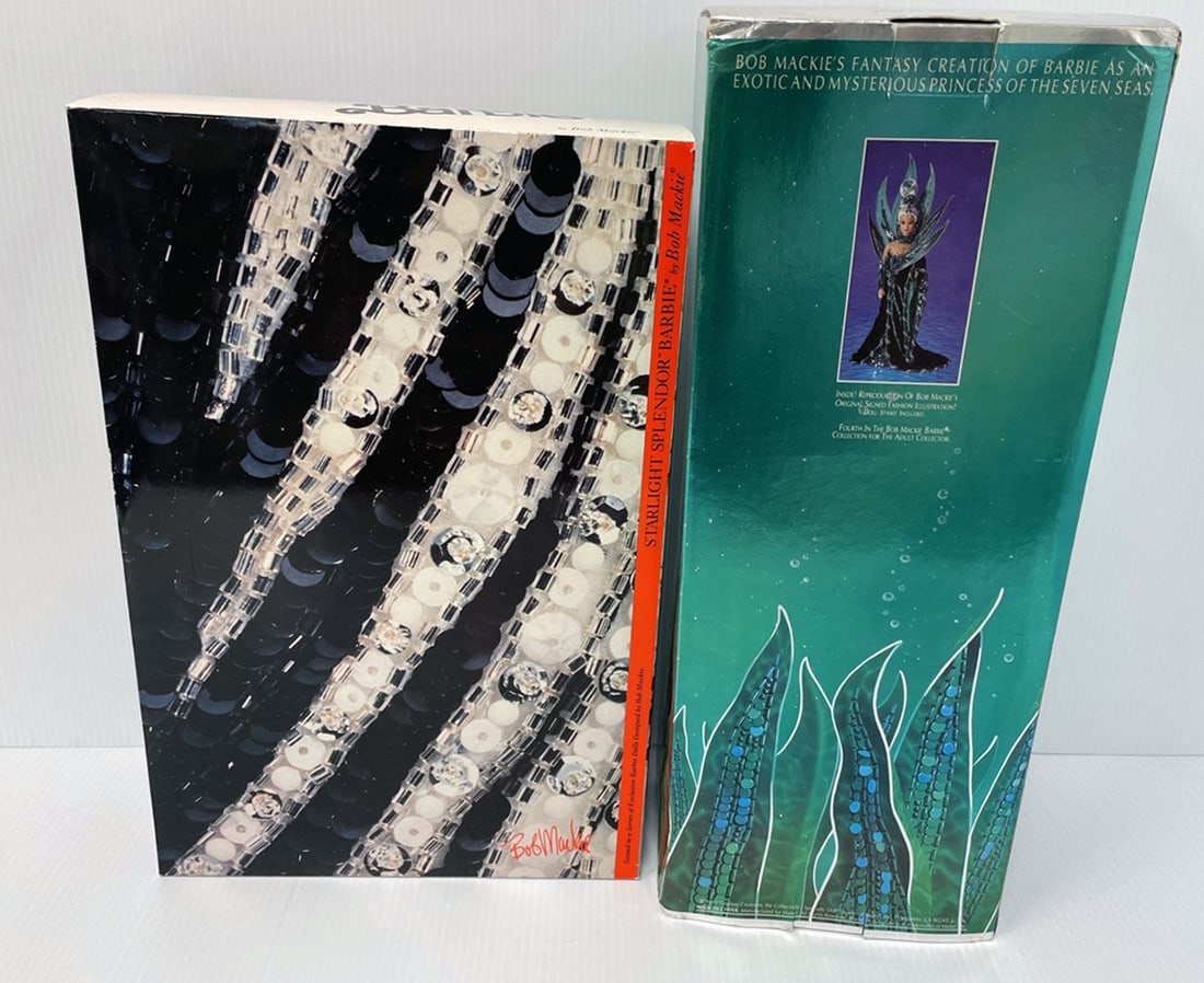 Two Bob Mackie Barbies: Two Bob Mackie Barbies, Neptune Fantasy Barbie and Starlight Splendor Barbie