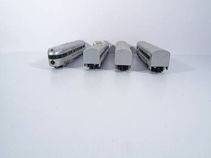 American Flyer Postwar Era Trains Grouping: Four piece A.C. Gilbert Co. American Flyer postwar era S gauge scale passenger trains grouping, #960 Columbus Combine, #961 Jefferson Pullman, #962 Hamilton Vista Dome and #963 Washington Observation,