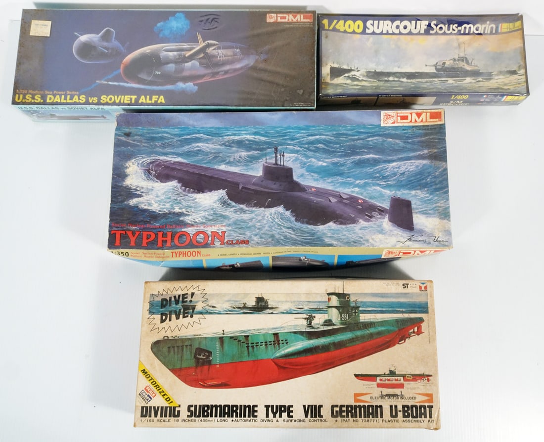 Assorted Scale Submarine Model Kits Grouping (1 of 1)