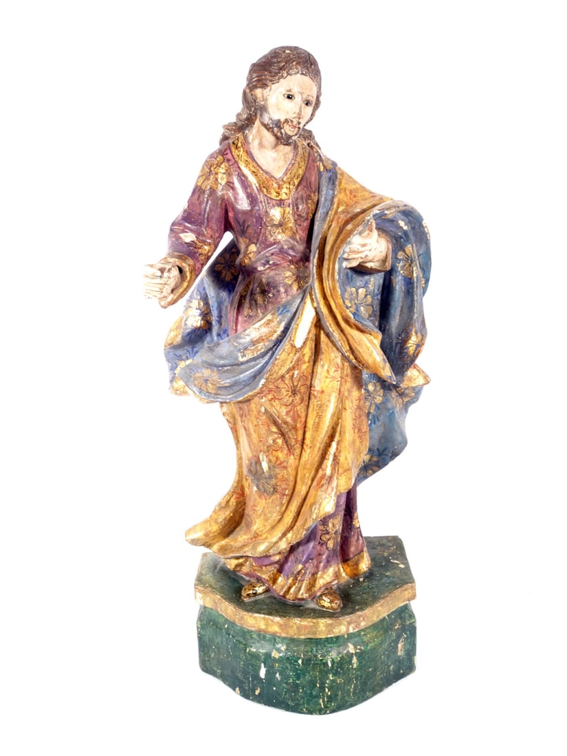 Antique Carved Wood Jesus Christ Santos Statue (1 of 3)