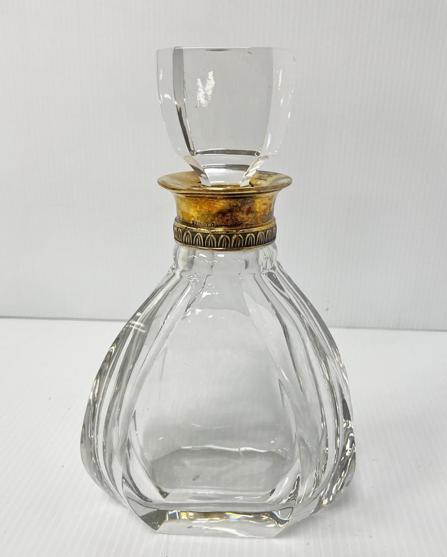 Faberge Silver Band Crystal Glass Decanter (1 of 2)