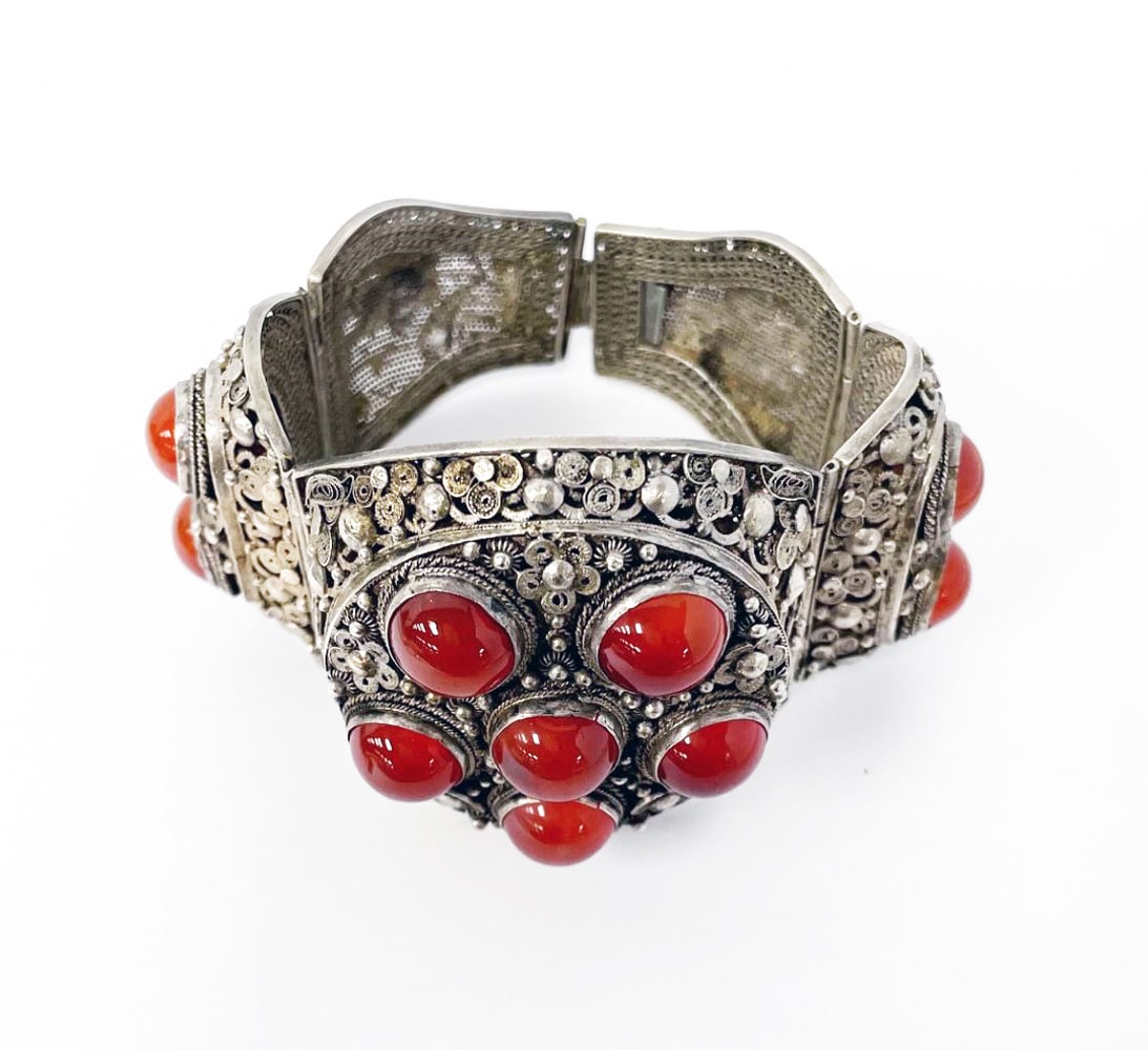 Antique Chinese Silver Hinged Bracelet (1 of 3)