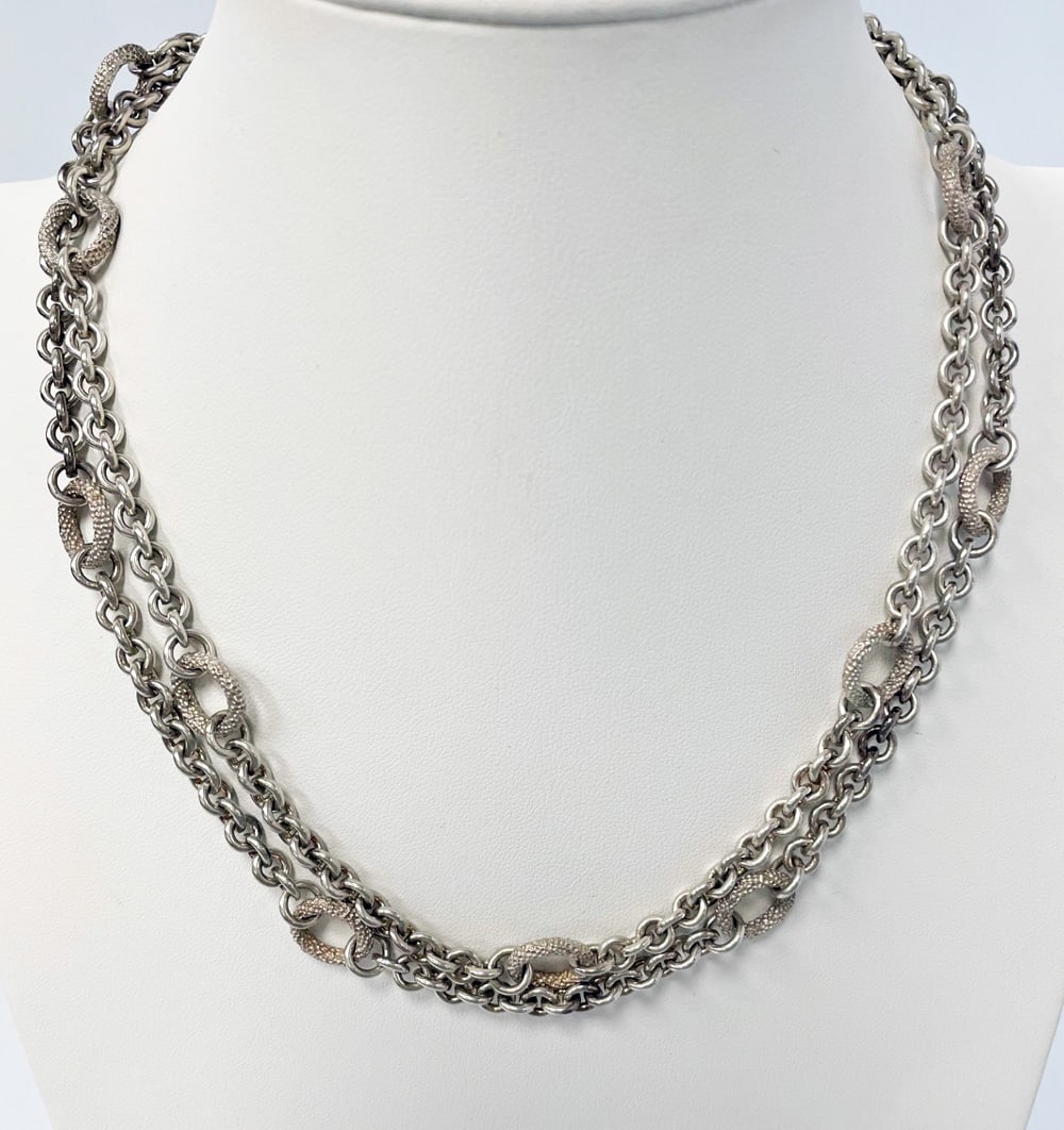 Jane Bohan Sterling Silver Double Strand Necklace (1 of 2)