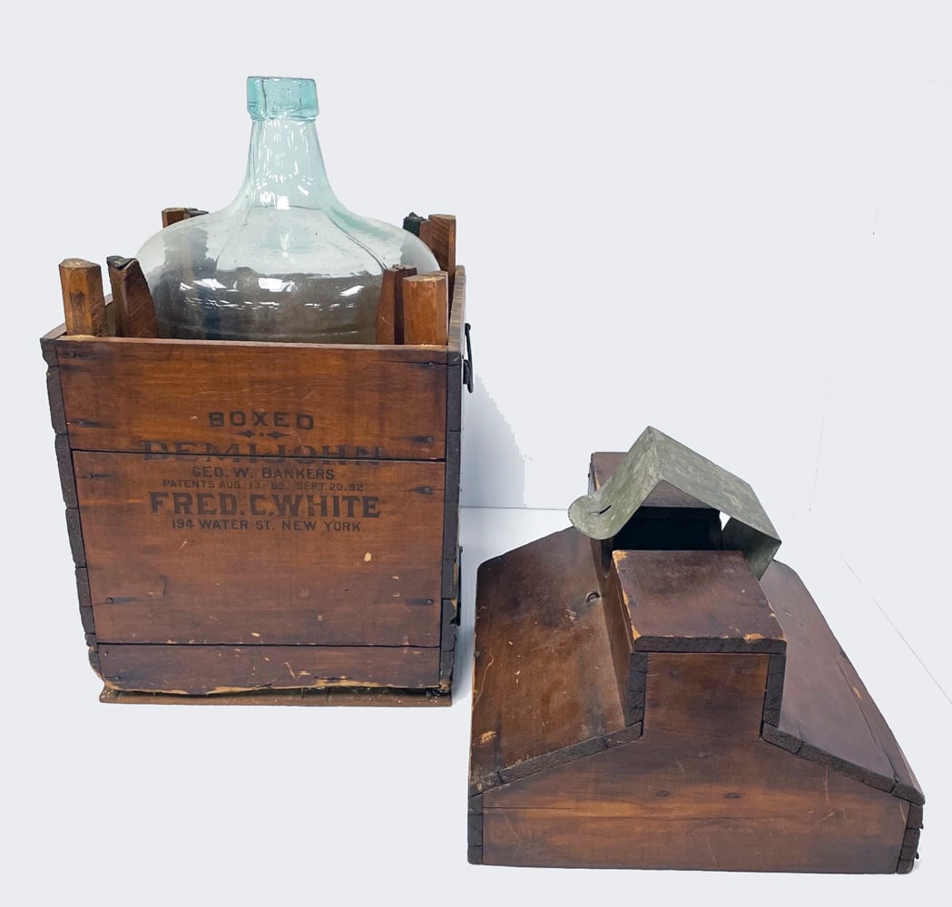 19th c. Wood Cased Demijohn (1 of 2)