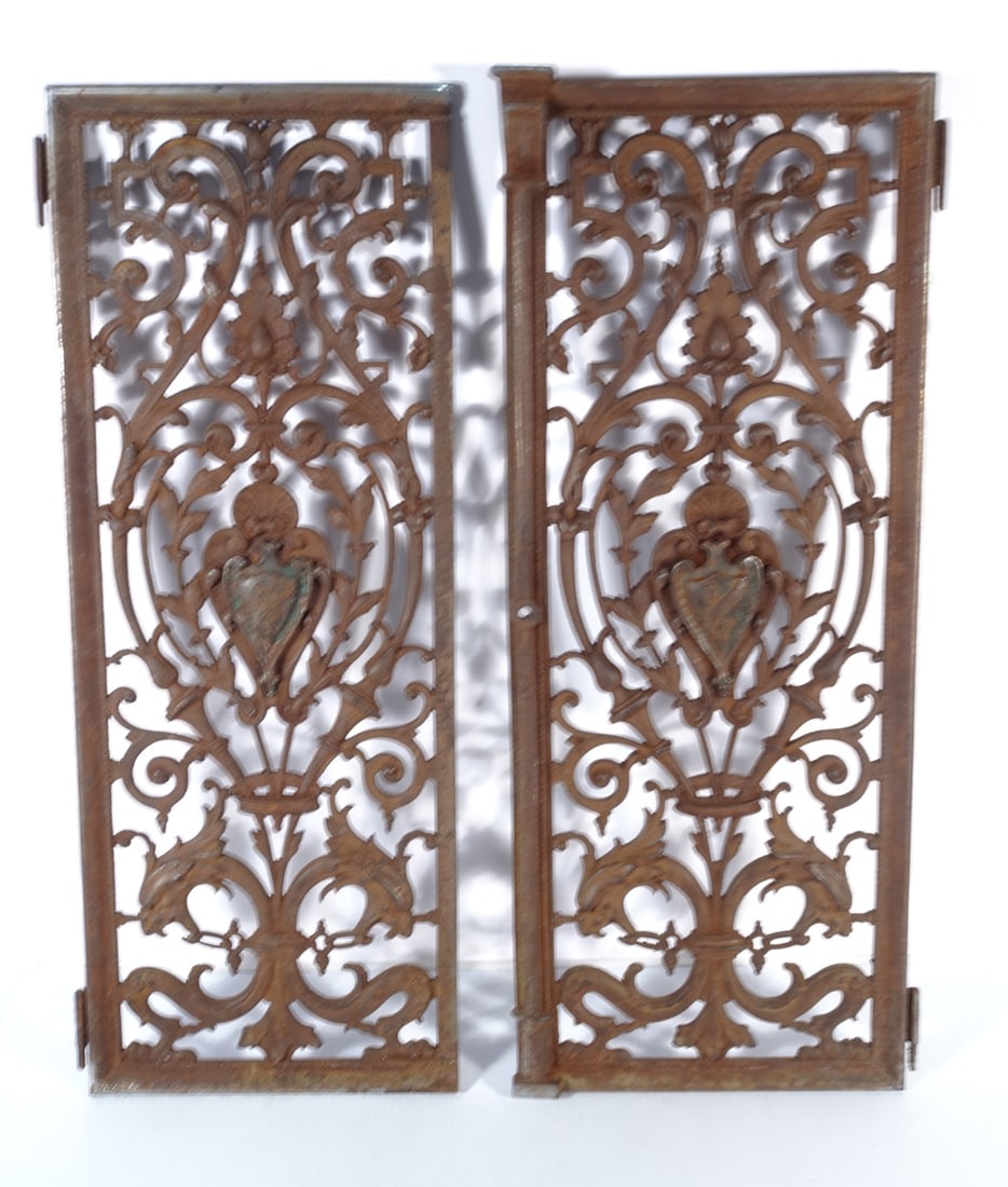 Pair of Antique Cast Iron Crypt Gates (1 of 1)