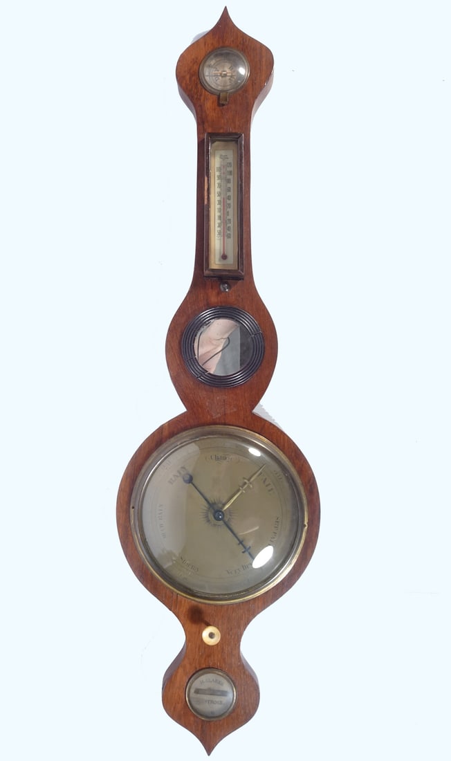 H. Clarke Scottish Mahogany Wall Barometer (1 of 1)