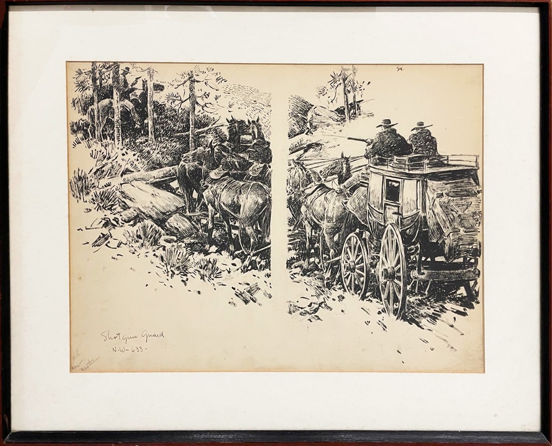 New Western Pulp Magazine Illustration Drawing (1 of 1)