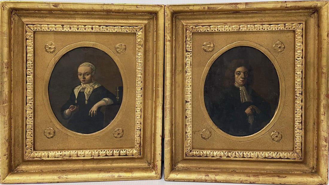 Continental Dutch School Portrait Paintings (1 of 3)