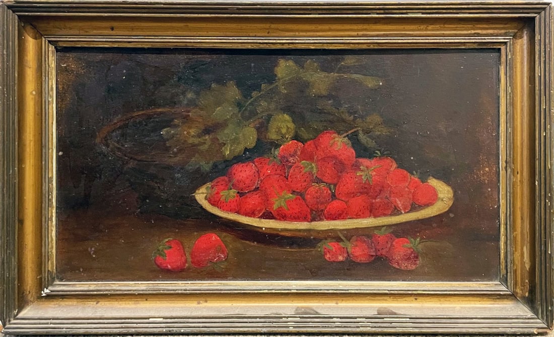 Antique Oil on Board Still Life Painting (1 of 2)