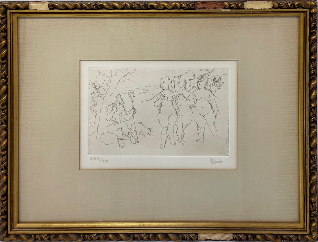 Jack Levine Etching on B. F. K. Rives Paper (1 of 2)