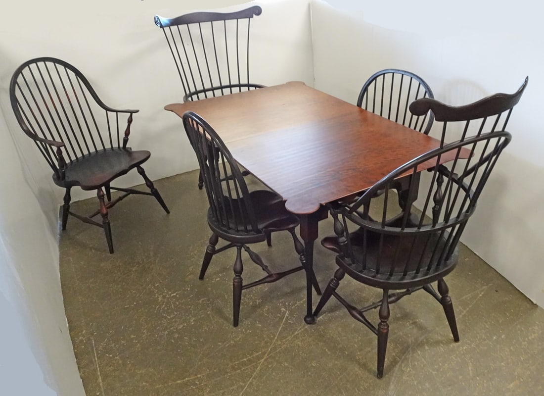 Williamsburg Style Cherry Dining Table and Chairs (1 of 5)