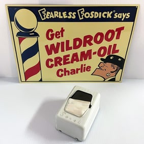 Barbershop Sign and Tissue Dispenser