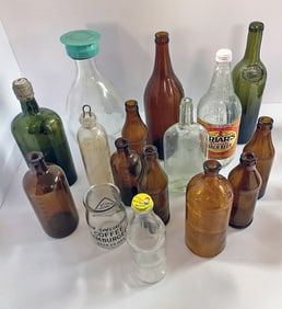 Antique and Vintage Glass Bottles Grouping