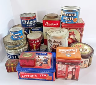 Vintage/Modern Advertising Tins Grouping