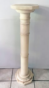 Vintage White Marble Pedestal