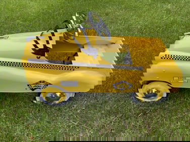 Retro Style Yellow Checker Taxi Pedal Car