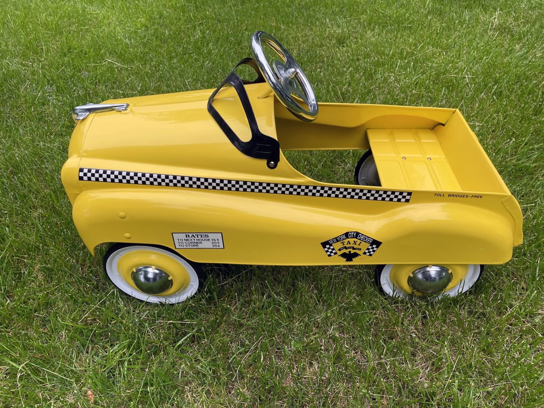 Retro Style Yellow Checker Taxi Pedal Car (1 of 4)