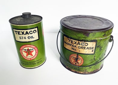 Vintage Texaco Grease and Oil Cans