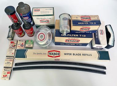 Vintage Texaco Car Parts/Matchbooks/Cans
