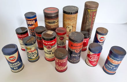 Vintage Tire Tube Repair and Patch Kit Tins