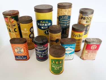 Vintage Tire Tube Repair and Patch Kit Tins