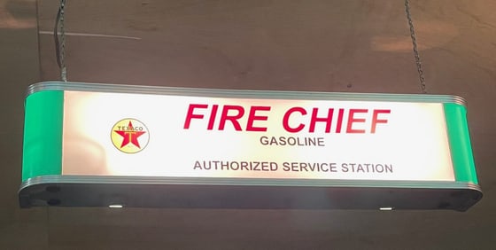 Texaco Fire Chief Gasoline Light-Up Sign